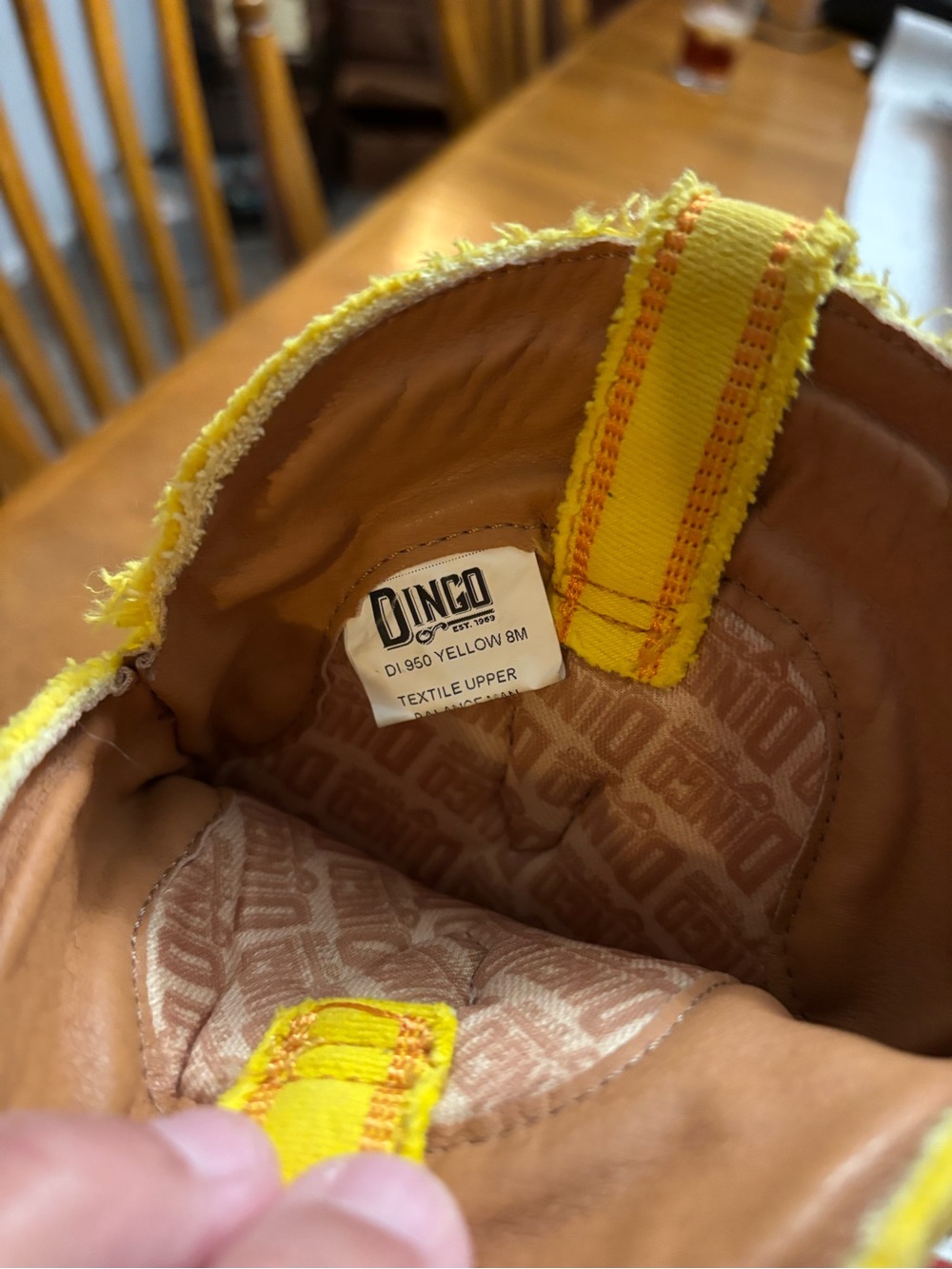 dingo Yellow Embroidered Western Heeled Boots - Picture 6 of 6